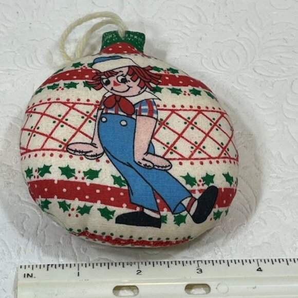 VTG 1978 Handmade Fabric Raggedy Andy Hanging Christmas Ornament 4" Tall - Picture 5 of 8